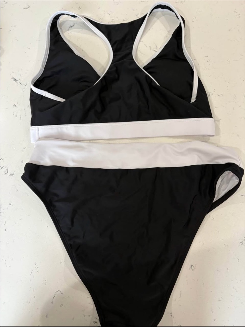 Cupshe Black and White Racerback Two-Piece Bikini New
